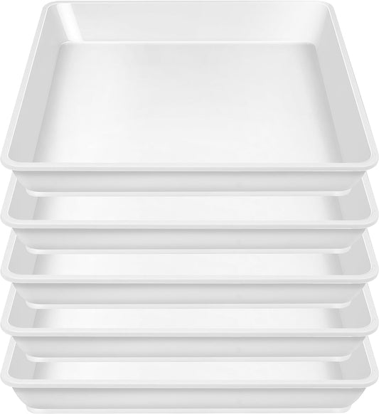 5 Pack Square Plant Saucer 8 Inch, Plant Water Catcher Tray, Pot Saucers for Plants，Heavy Plastic Plant Trays for Pots Pots Base Plant Saucers for Indoors and Outdoors.