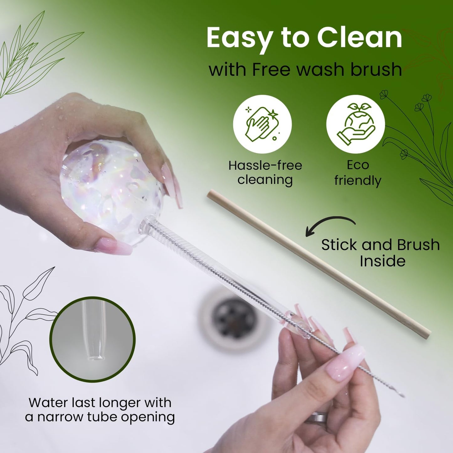 Large 6 Pcs Iridescent Self Watering Globes, Glass Rainbow Plant Watering Globes, Self Watering Planter Insert, Automatic Plant Waterer Indoor, Plant Watering Devices, Plant Water Globe, Watering Bulb