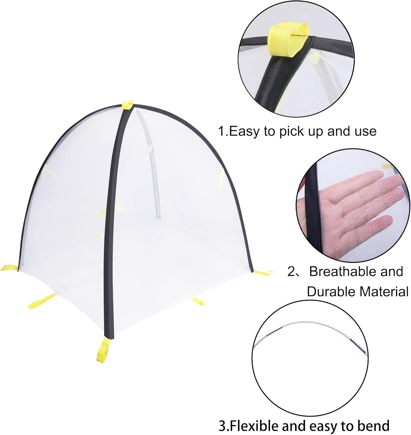 35 x35 x 39 Inch Insect Barrier Plant Tent Cover-Insect Bird Barrier Netting Mesh-Bug Guard Cover with Stakes for Protect Plants Fruits from Insect Bird Eating (1, L)