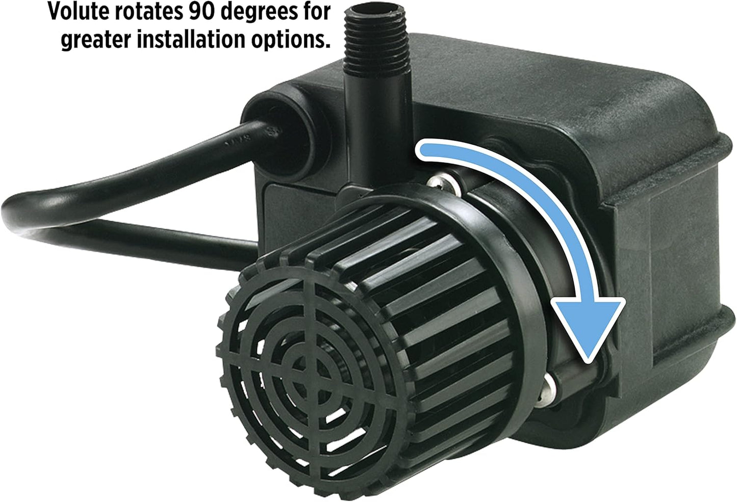 Little Giant PE-1F-PW 115 Volt, 1/125 HP, 170 GPH Submersible Direct Drive Fountain Pump with 15-Ft. Cord, Black, 566608