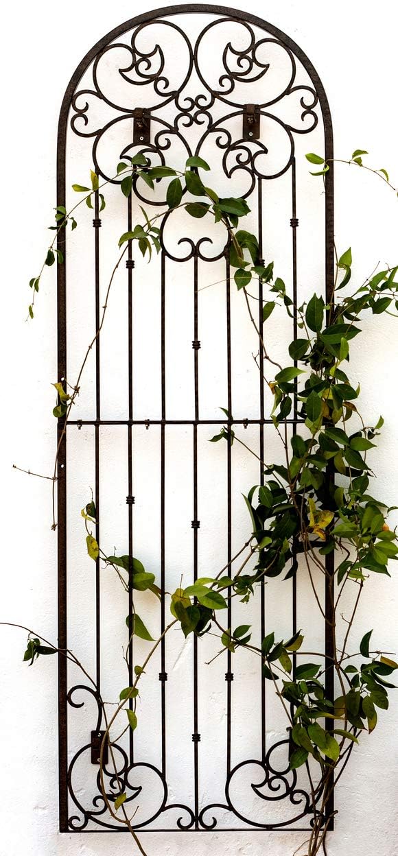 H Potter Outdoor Metal Wall Art Decor or Trellis for Climbing Plants Garden Panel Roses Vines Privacy Includes Brackets for Hanging X Large with 4 Mounts