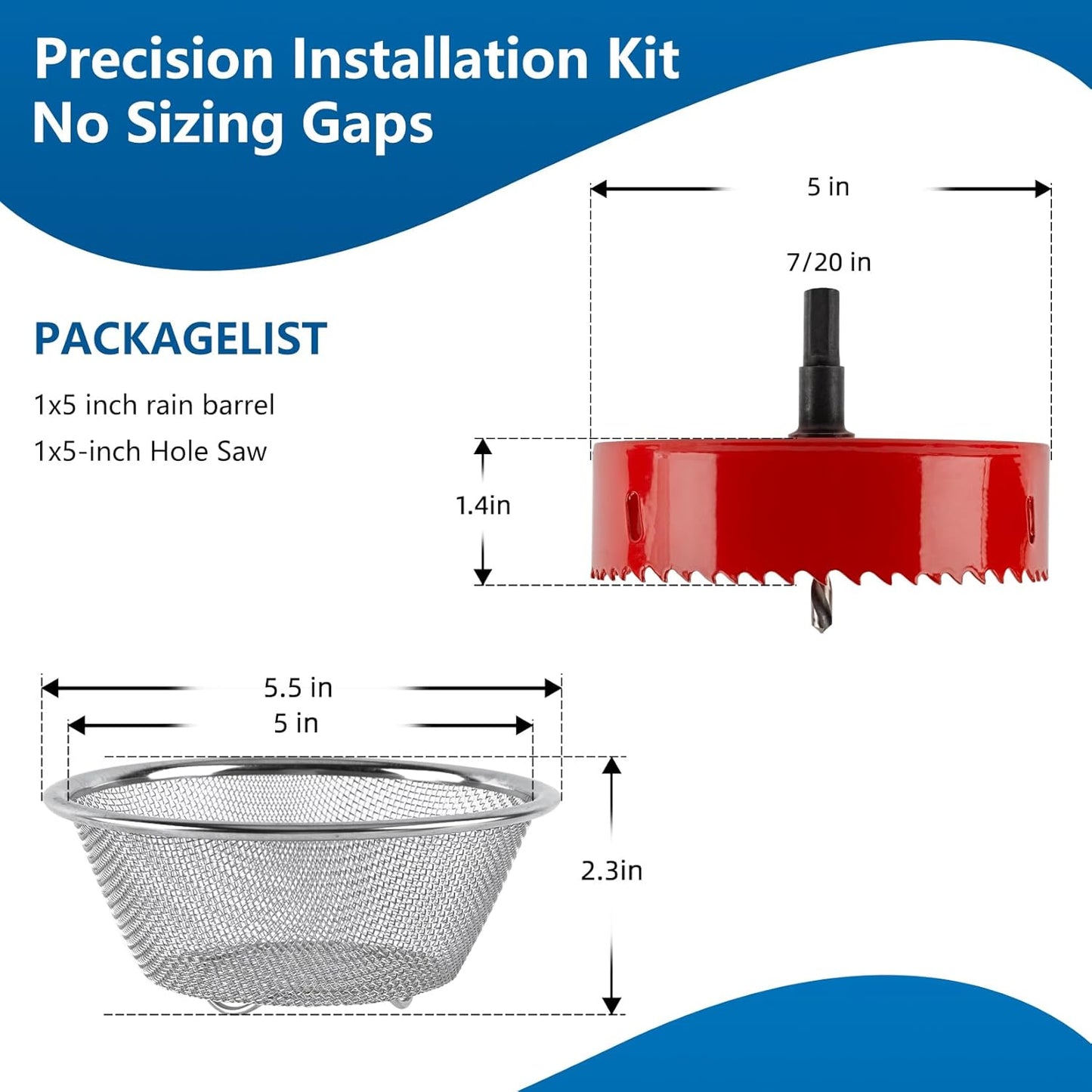 5" Rain Barrel Screen - Aluminum Mesh Cover DIY Kit for Rainwater Collection System (Rain Barrel Screen)