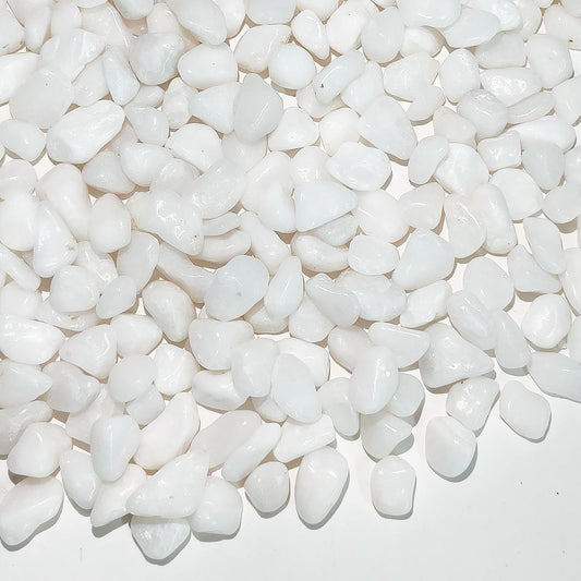White Pebbles for Indoor Plants, 3/8 Inch Decorative White Stones. Polished River Rocks for Potted Plants Vase Cactus Bird Bath and Outdoor Garden Landscaping
