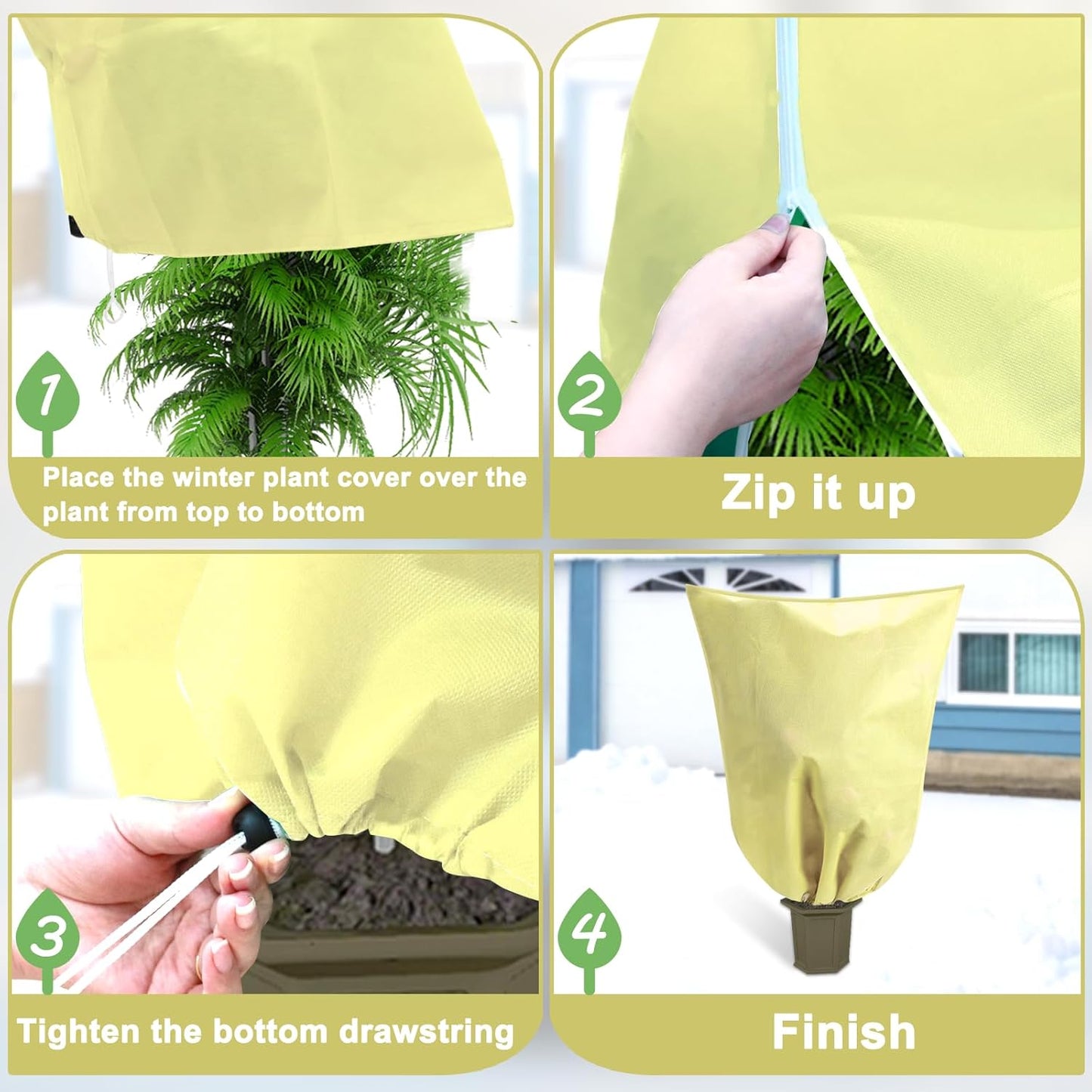 DQS 2 Pack Plant Covers Freeze Protection, 47.2" x70.8" Winter Frost Protection Blankets Frost Cloth,Suitable for Outdoor Winter Frost, Cold Weather, shrubs, Trees, Jackets, and coverings