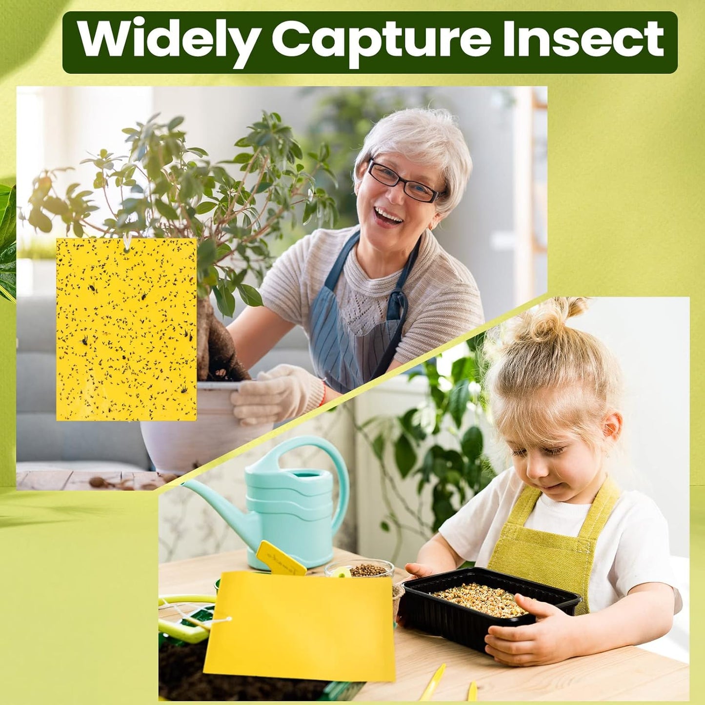 Qualirey 500 Pcs 6 x 8 Inch Yellow Sticky Traps for Plant Double Sided Sticky Trap for Gnats with Twist Ties Sticky Fly Traps for Fruit Insect Fungus Bugs Indoor Outdoor