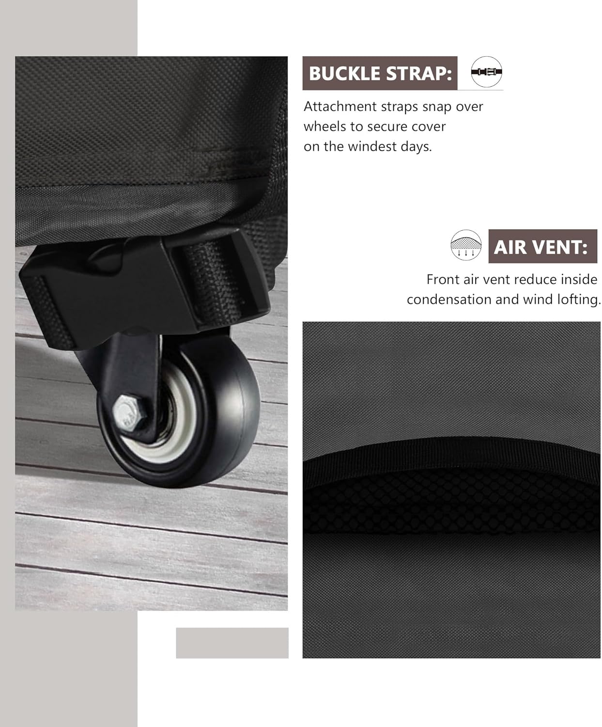 ULTCOVER Waterproof Grill Cover 32 inch, Heavy Duty BBQ Cover for 2 Burners Outdoor Gas Barbecue Grill, Black