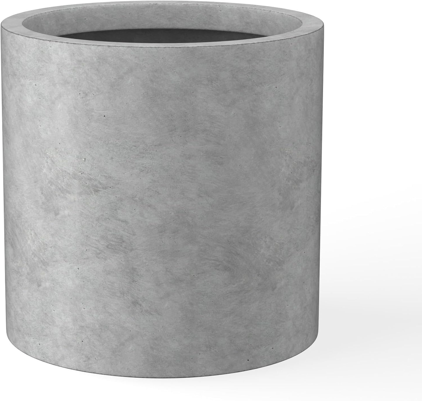 Kante 9.8" Dia Round Concrete Planter, Modern Style Large Cylindrical Plant Pot with Drainage Hole and Rubber Plug for Indoor Outdoor Patio, Natural Concrete