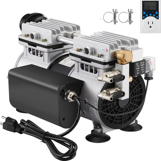 Pond Aerator, 5.2 CFM for Pond and Lakes Up to 3 Acres, 3/4 HP Compressor with Timer, Aeration Pumps for Deep Water Oxygen Circulation