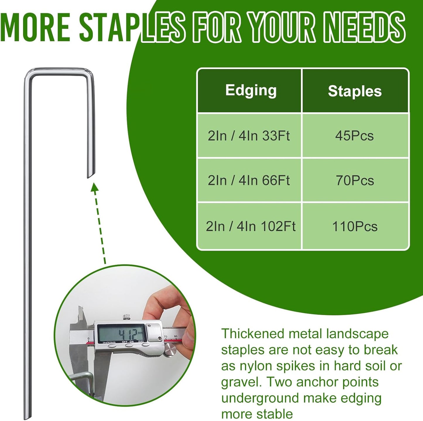 4 Inch Tall 102FT Landscape Edging with 110Pcs Metal Spikes, Plastic Garden Edging Border Landscape Edging Lawn Edging for Landscaping, Flower Bed, Paver, Yard