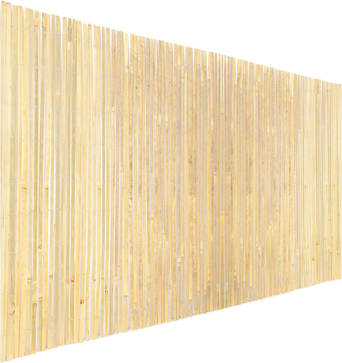 VEVOR Natural Bamboo Fence Privacy Screen, Eco-Friendly Decorative Bamboo Slat Fence, 6 ft H x 13 ft L Panel, for Garden, Backyard, Balcony, Patio, Pool Side