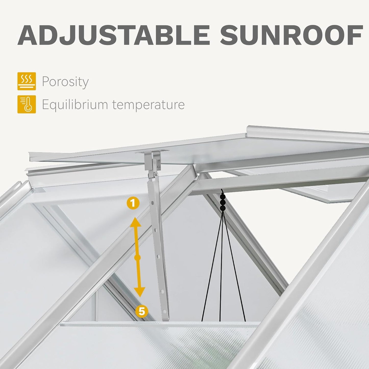 DWVO 10x12FT Polycarbonate Greenhouse Heavy Duty Green Houses Outdoor Aluminum Greenhouses with Sliding Doors Vent Window Premium Walk-in Greenhouse Large Sun House for Garden Backyard, Silver
