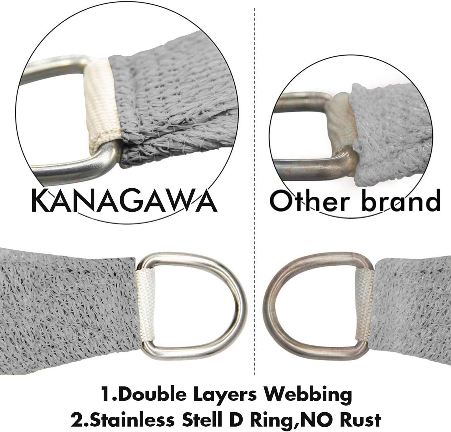 KANAGAWA Sun Shade Sail Curved 20'X26' Grey Rectangle Outdoor Shade Cover UV Blovk Canopy for Patio Garden Backyard Heavy Duty Permeable 185GSM (We Make Custom Size)