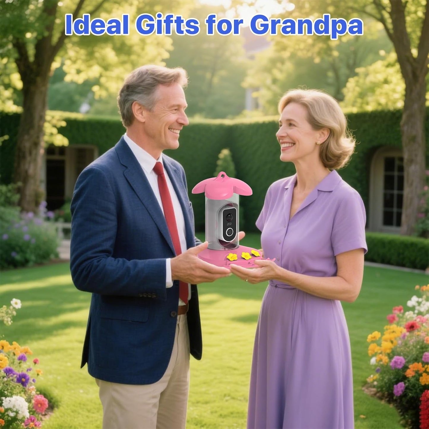 Hummingbird Feeder with Camera for Outdoor - 2K QHD Video, Instant Notifications & AI Bird Species, Ant Moat, Bee Proof, Motion Detection, 2.4G WiFi, Signal Booster, Gift for Bird Lovers Hot Pink