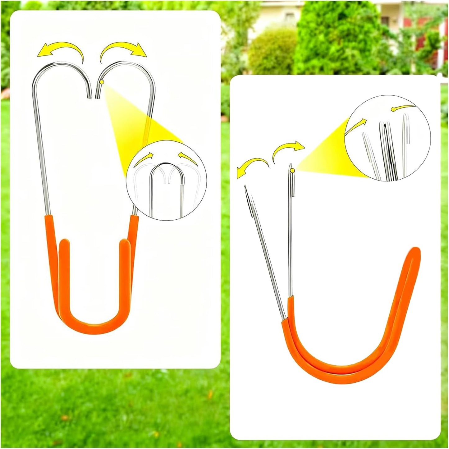 Garden Hose Holder Water Hose Hanger Wall Mounted,304Stainless Steel Solid Hose Hook Holds Up to 50Ft Garden Hose, Expandable Hose, Water Hose(Red 2pcs)