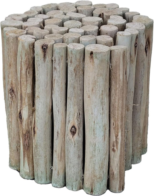 FOREVER BAMBOO Natural Eucalyptus Wood Solid Log for Landscaping Edging Lawn Garden Fence Borders 72 in L x 12 in H x 1.25 in D