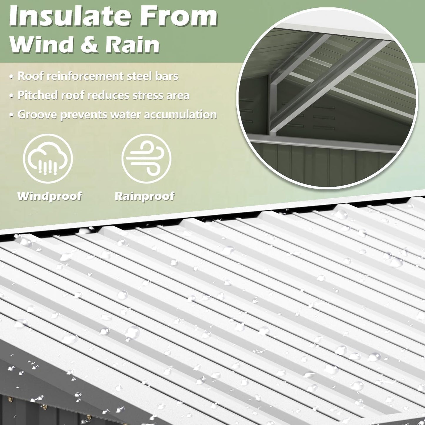 Devoko Outdoor Storage Shed 6 x 4 FT Lockable Metal Garden Shed Steel Anti-Corrosion Storage House with Double Lockable Door for Backyard Outdoor Patio (Gray)