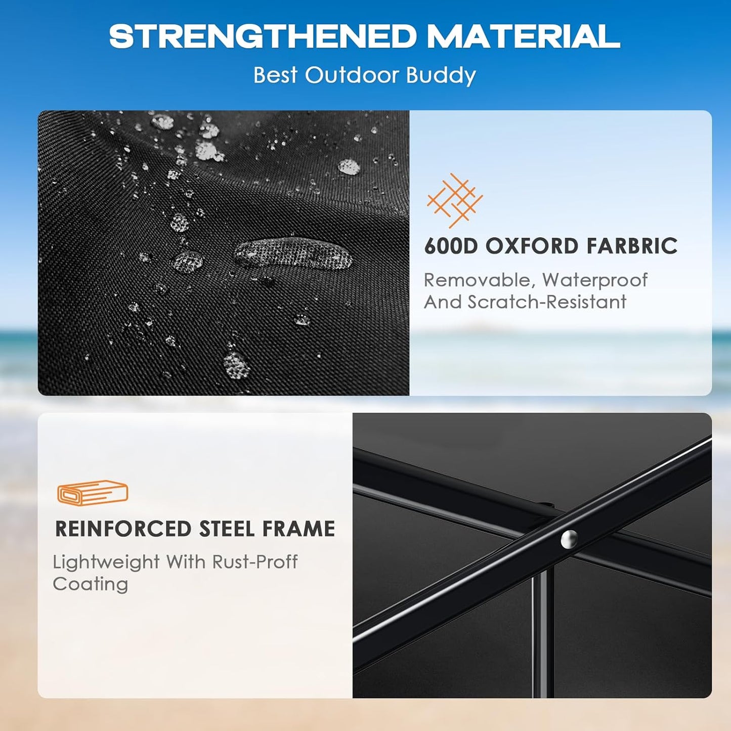 Collapsible Wagon Cart Heavy Duty Foldable, Folding Beach Wagon with Big Wheels for Sand, Utility Grocery Cart with Side Pocket and Brakes for Camping Sports Outdoor Activities, Black