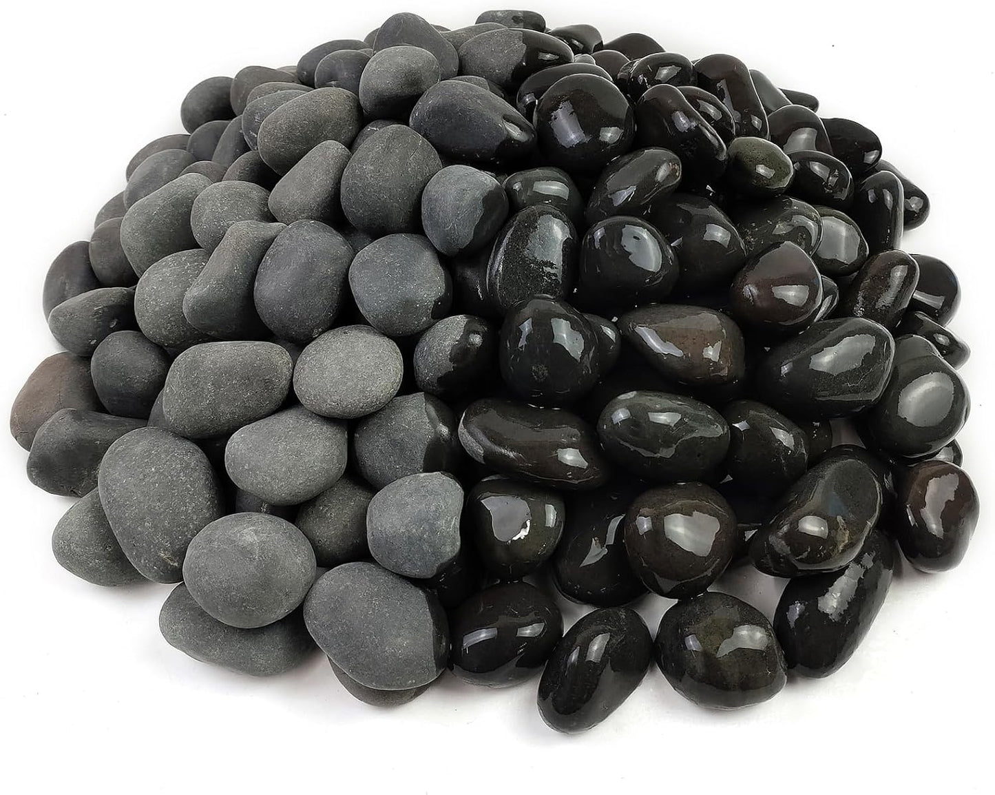 10 lbs Black River Rocks, 1-2 Inch Black Stones Pebbles for Plants, Landscaping, Garden, Aquarium, Backyard and Indoor Water Fountains