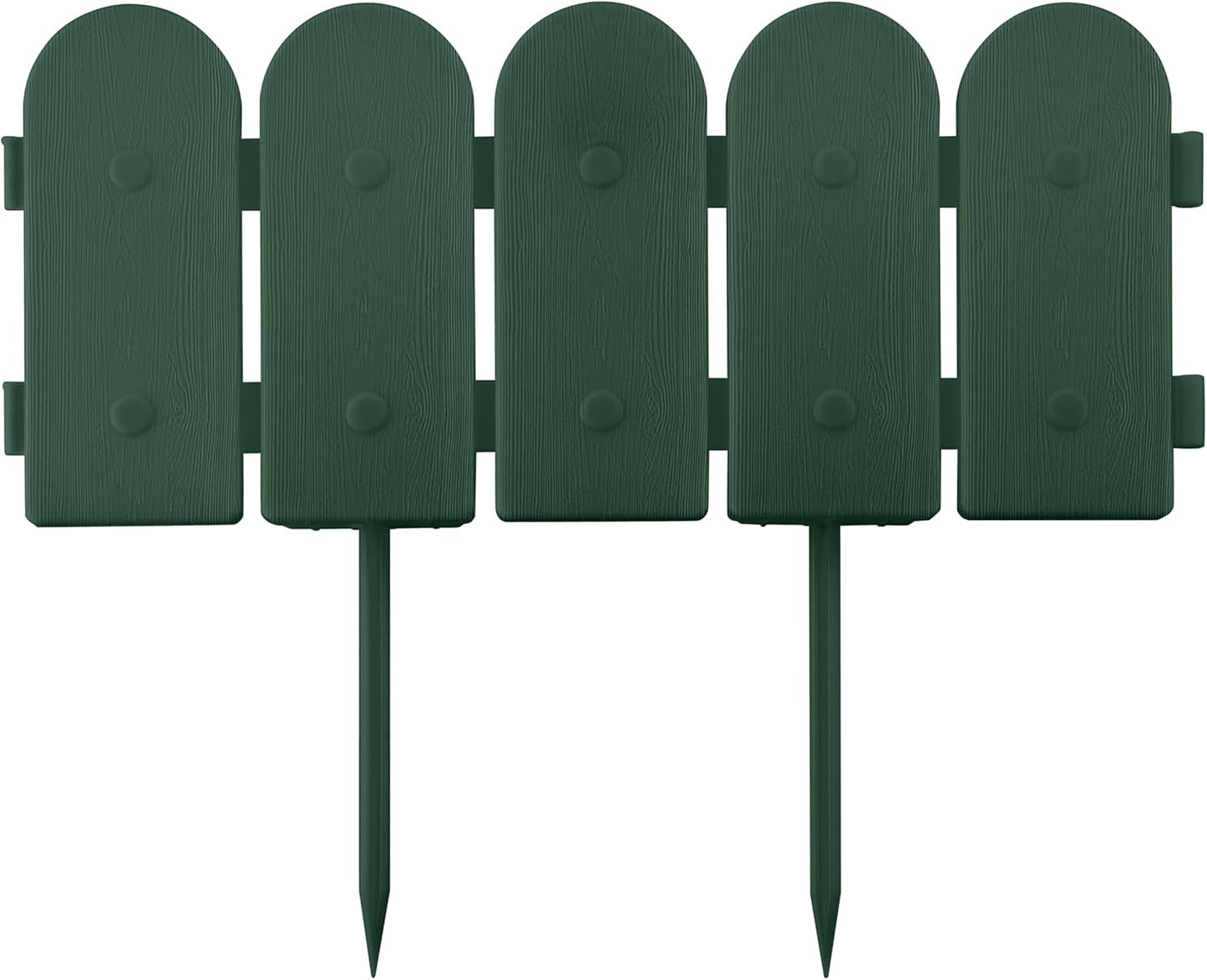 Evelyne Garden Border Edging: Wooden Fence Design - 16pcs Green Yard Landscaping Fence Liner Lawn Edge Barrier - 20ft Kit of Decorative Lawn Landscape Panels Elements -Landscaping Edging-GMT-10374-B16