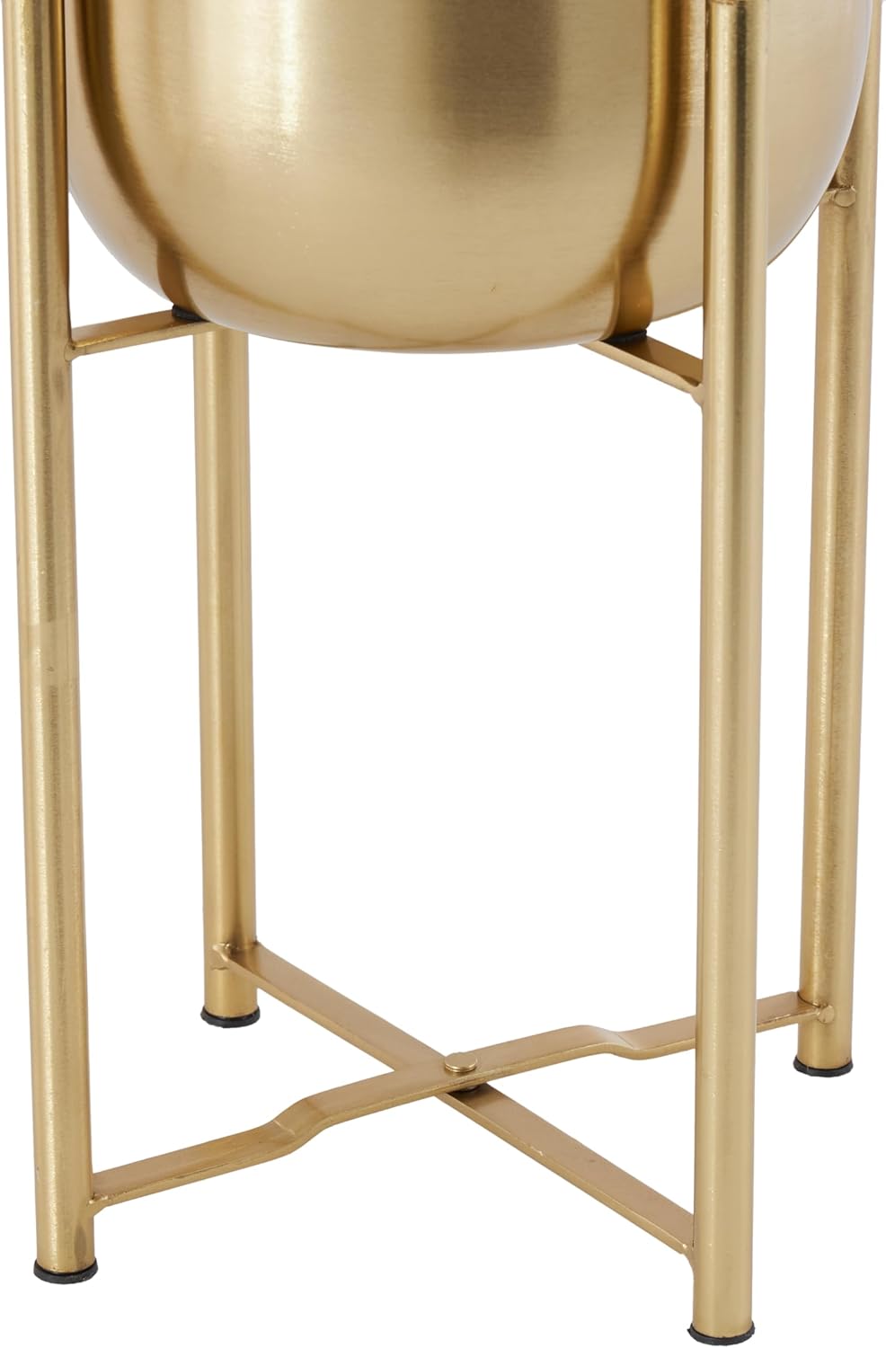 CosmoLiving by Cosmopolitan Metal Indoor Outdoor Planter Dome Large Planter Pot with Removable Stand, Set of 2 Planters 19", 22"H, Gold