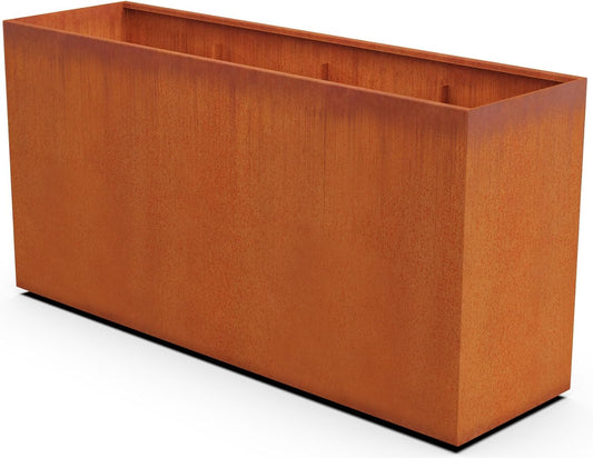Corten Steel Planters - Extra Large Rectangular Planters for Outdoor Plants, 84x24x42 Large Outdoor Planter Box for Modern Landscape & Privacy Screen Divider