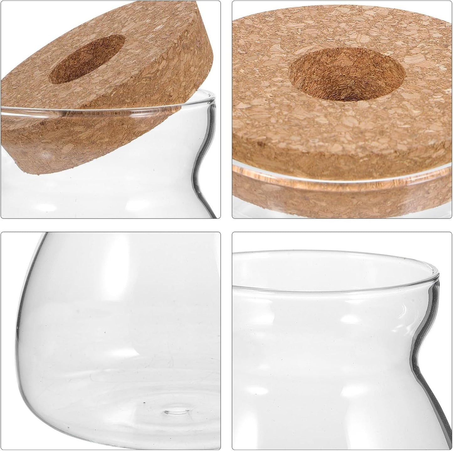 Glass Plant Jar -Plants Propagation Station - - with Wood Lid- Micro Landscape Terrarium Container Desktop Plant Jar Hydroponic Vases Gardening for Plant Lovers(Size)