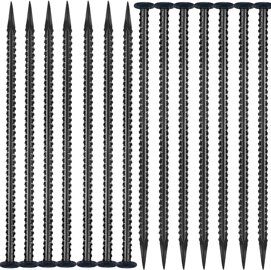 16 Inc Rebar Stakes, Ground Stake，1/2 Inch Diameter, Galvanized Steel Ground Anchors,Speed Bump, Tent Stakes, Heavy Duty Metal Stakes, Used for Road Construction Outdoor Camping,30 Pack（Black）