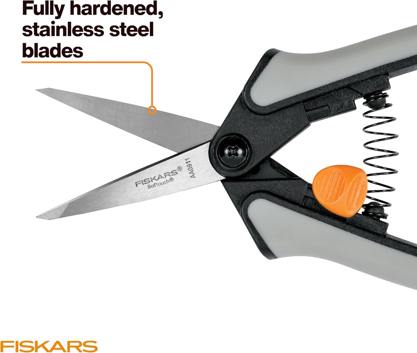 Fiskars 15pc Micro-Tip Pruning Snip Set, Precision Stainless Steel Blades, Softgrip Handles for Deadheading, Trimming & Shaping Small Plants