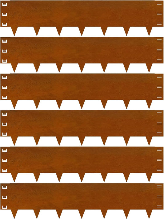 Cor-Ten Steel Landscape Edging 12 Inch,20Ft 6-Pack Rust-Resistant Metal Landscape Edging,Steel Edging for Landscaping,Yard,Garden,Lawn