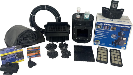 HALF OFF PONDS Savio Select 3,000 GPH Submersible Pump Pond Kit with 15' x 15' EPDM Rubber Pond Liner for Water Garden & Koi Pond