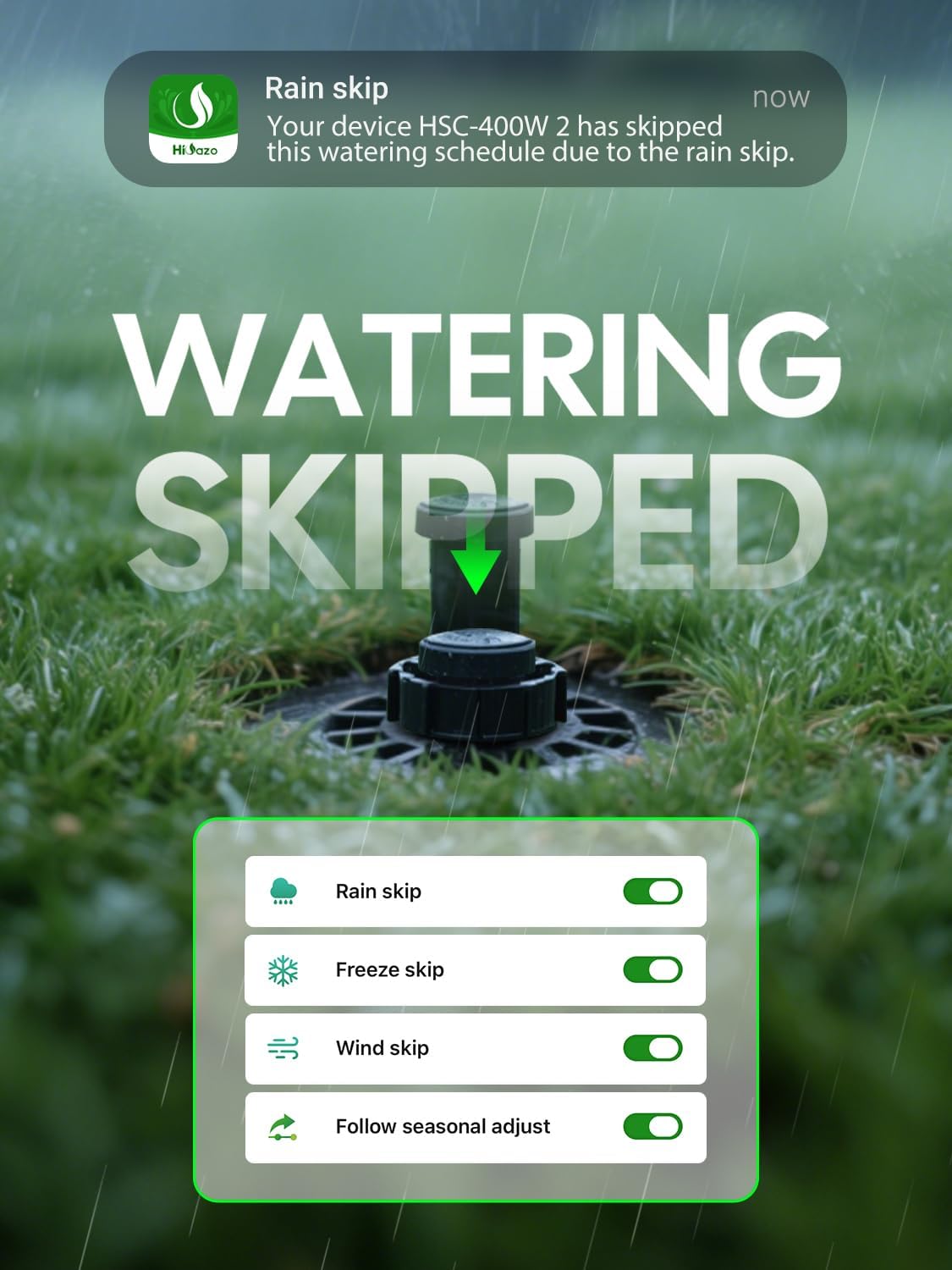 Smart Sprinklers Controller WiFi, Irrigation Controller Easy Use App Enabled, 4 Zone + 16 Plans, Save Water Auto Skip Rain, Freeze & Wind, 10 Minutes Install (Light Blue)