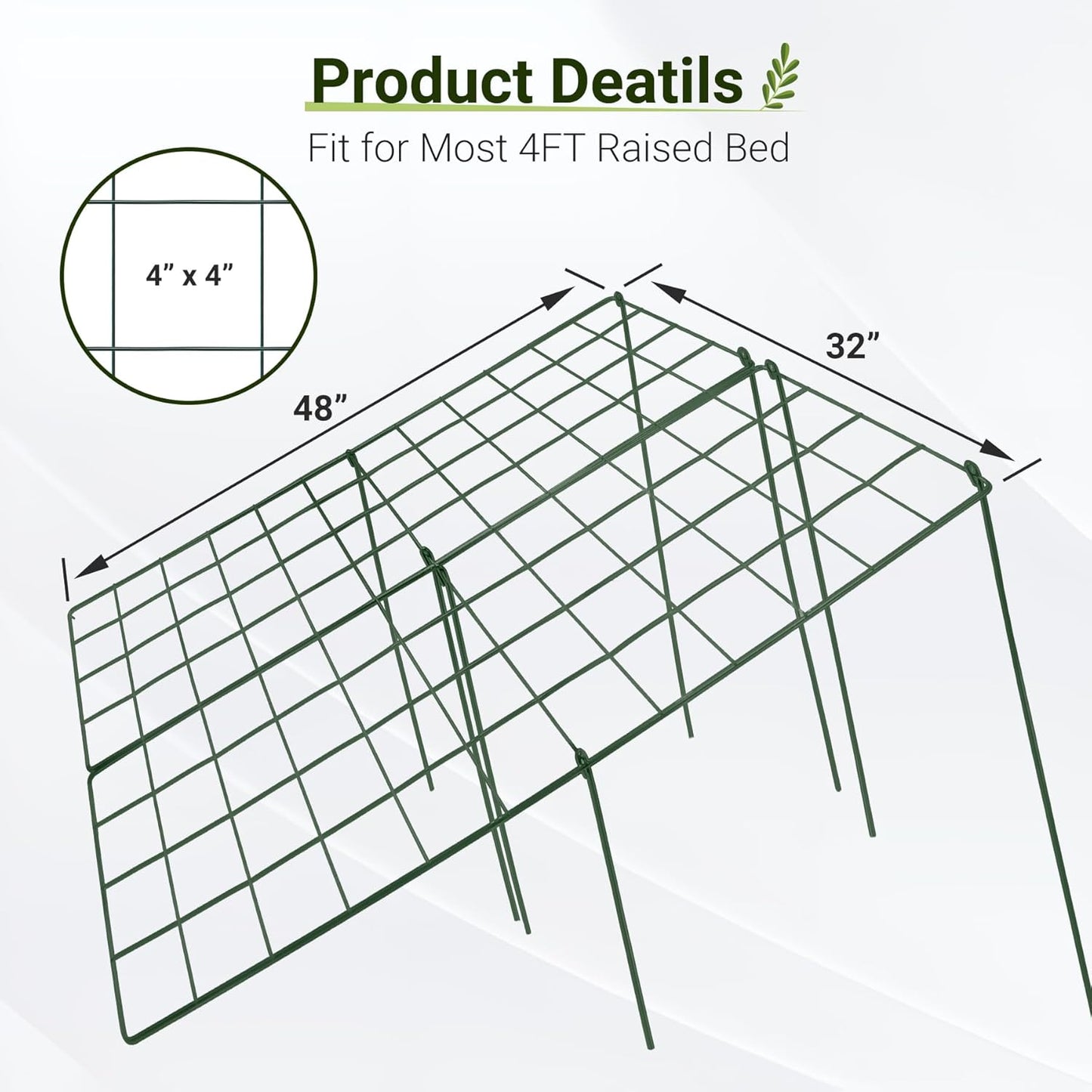 Cucumber Trellis for Raised Bed, 48" L x 32" W Garden Trellis for Climbing Plants Outdoor with Support Structures, A Frame Trellis for Climbing Vegetables Peas, Vine, Bean - 2 Pack