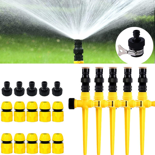 360° Rotation Auto Irrigation System Garden Lawn Sprinkler Patio, Garden Sprinkler Lawn, 90°/180°/360°, Adjustable at Will for Outdoor Grass Yard (5 PCS)