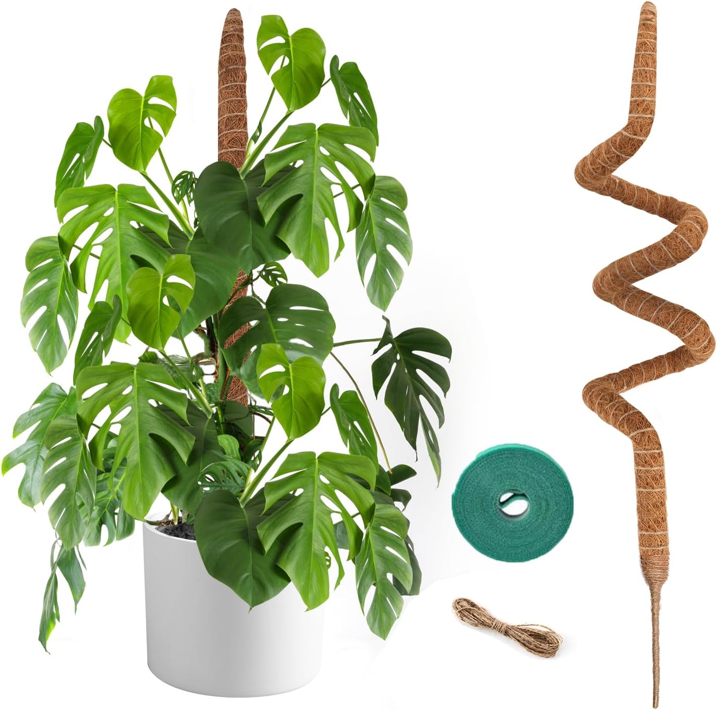 Handmade Coco Coir Moss Pole - 48 Inch Bendable Sticks Support for Climbing Plants, Monstera, Indoor Plants to Grow Upwards