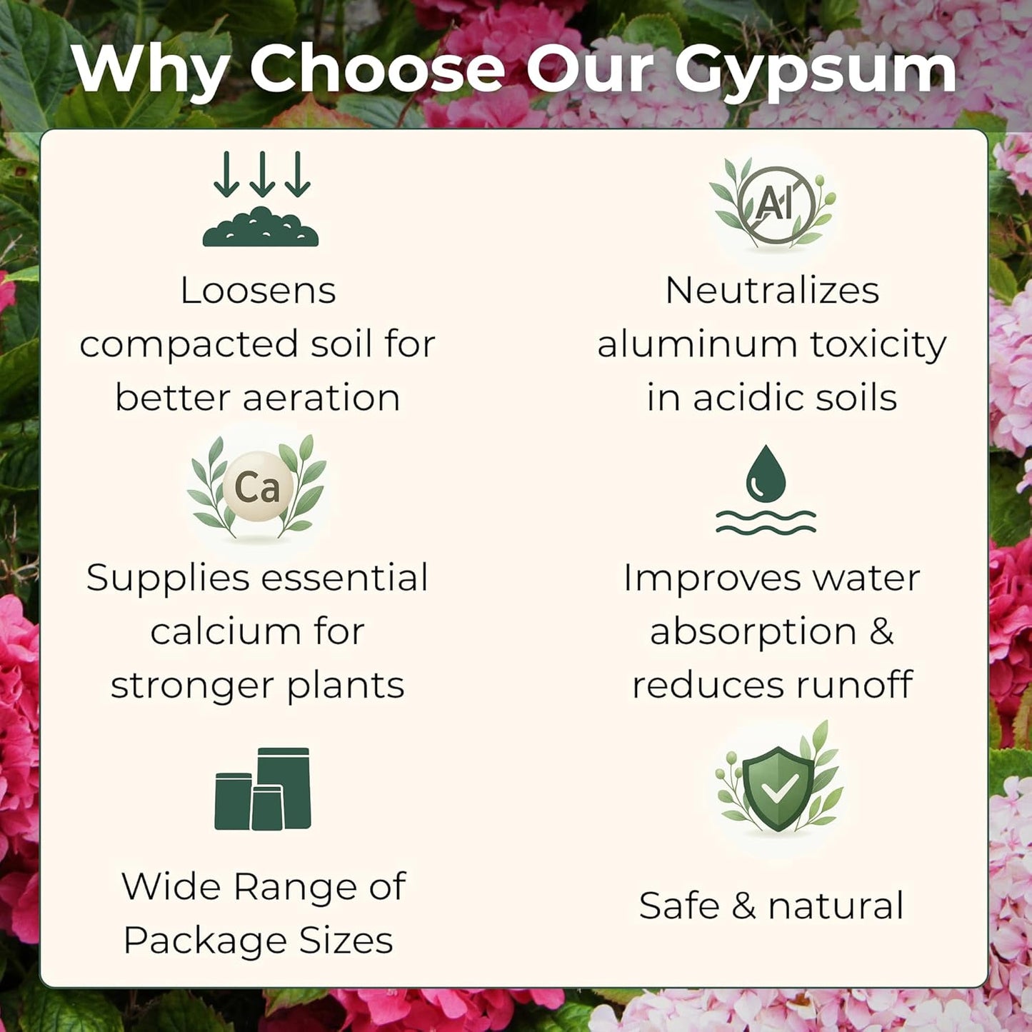 Gypsum for Soil - Calcium for Plants - Gypsum Fertilizer for Gardening, Lawn & Vegetables - Calcium for Garden (12 oz - 0.75 lb.)