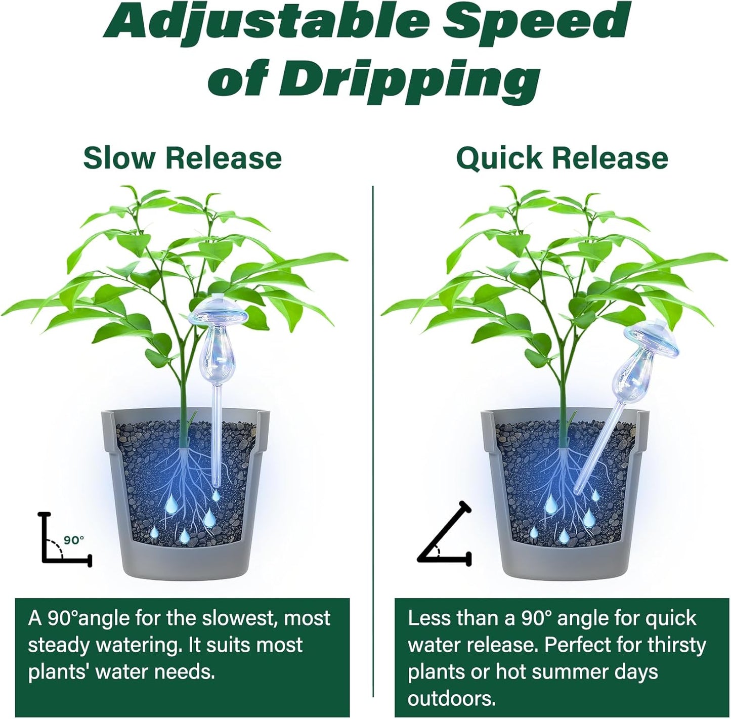 2 Pcs Glass Self Watering Globes, Iridescent Automatic Plant Waterer Bulbs Devices for Indoor & Outdoor Plants, Slow Release Watering Devices System for Various Plants (Top-Fill 2pcs)