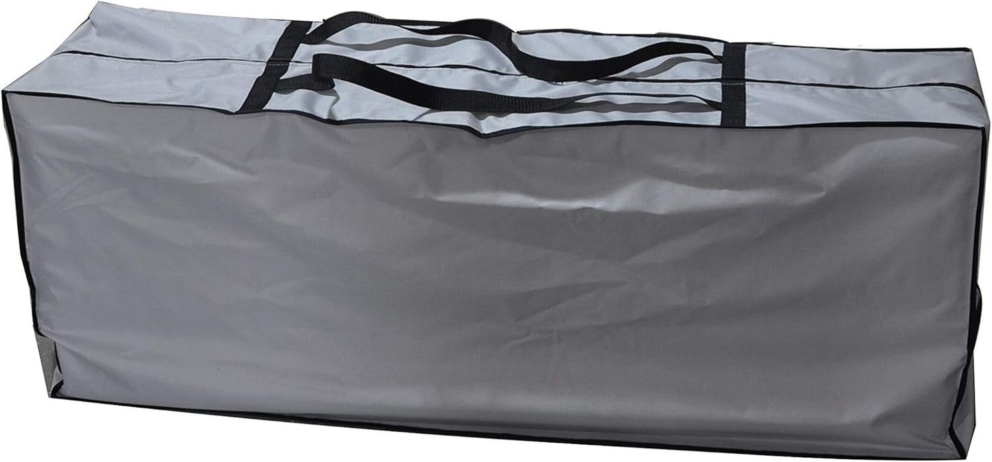 Outdoor Rectangular Cushion/Cover Storage Bag, Protective Zippered Storage Bags with Handles, 50''L x 13''W x 20''H, Grey