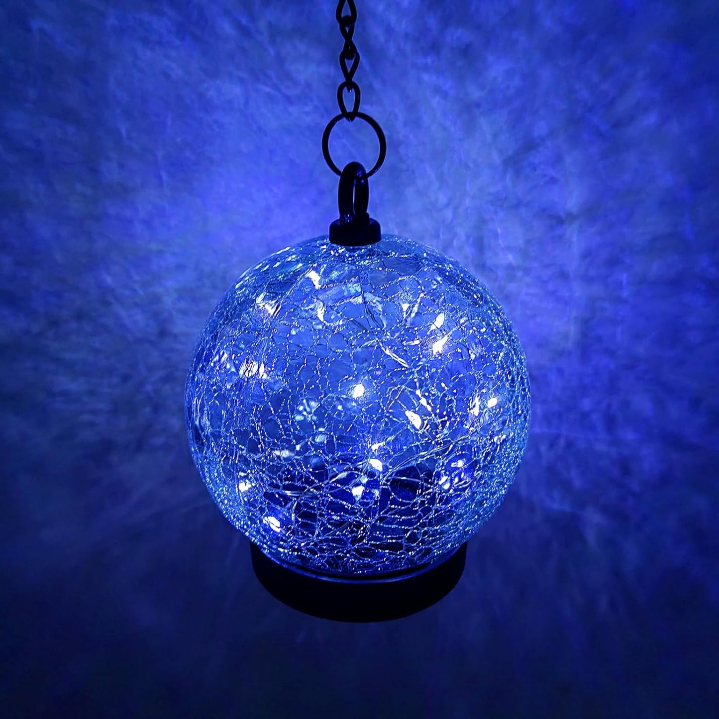 Garden Wind Chimes Outdoor, Solar Hanging Glass Ball Wind Chimes with 15 Blue LEDs 42 Inch Large with Unique Memorial Sympathy Wind Chime Outside Garden Decor as a Gift for Patio, Porch, Balcony