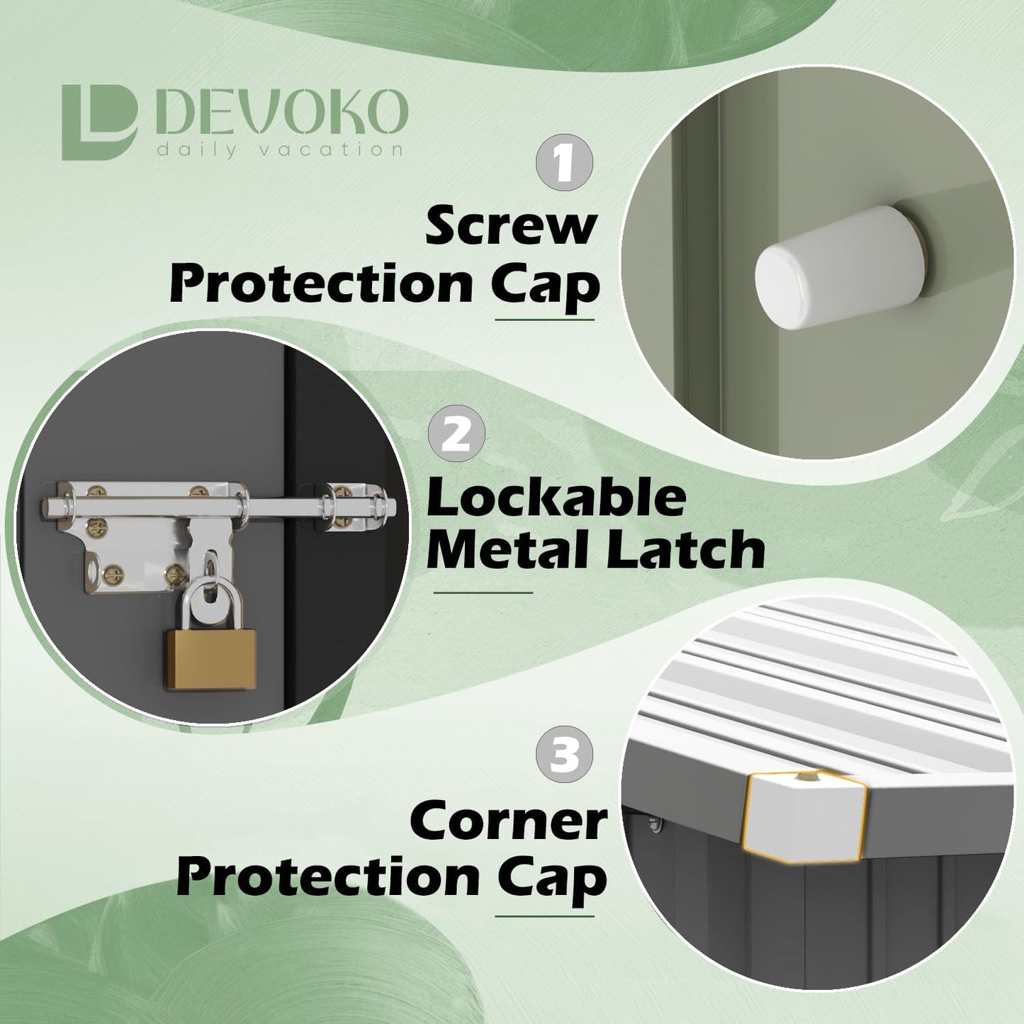 Devoko Outdoor Storage Shed 8 x 6 FT Lockable Metal Garden Shed Steel Anti-Corrosion Storage House with Single Lockable Door for Backyard Outdoor Patio (Gray)