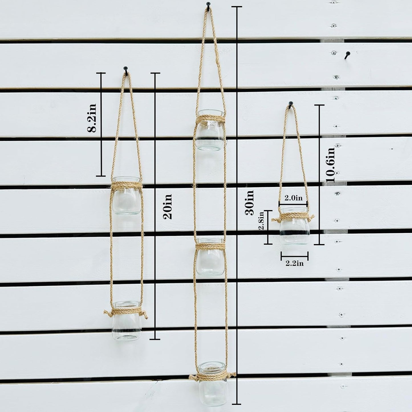 3pcs Glass Flower Vase for Hydroponic Planter Terrarium，Wall Hanging Propagation Station for Plant Cutting Home Office Living Room Garden Decor (Round)