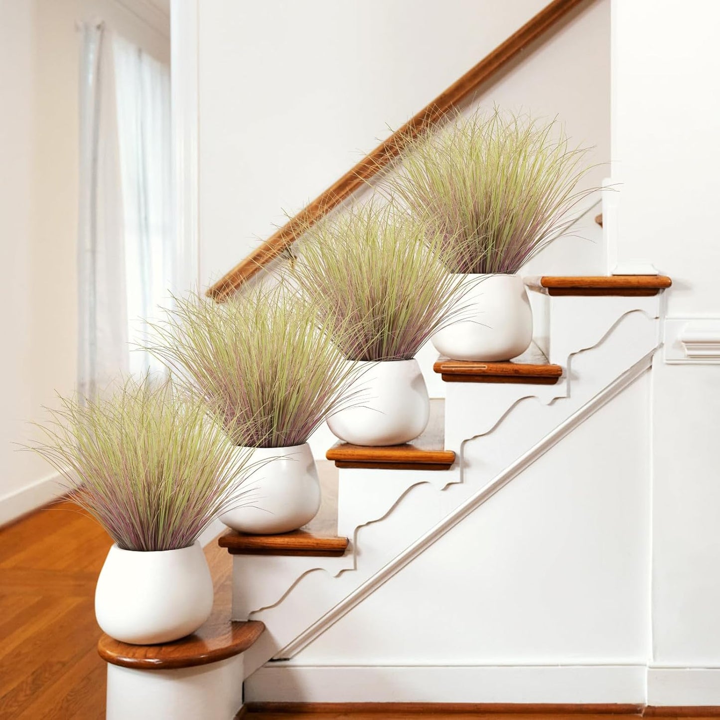 48Pcs Artificial Grass Plants, Faux Shrubs Wheat Grass, Artificial Tall Grass Fake Plants for Outdoor Decor,Artificial Greenery Stems Weed for Room Indoor Home Decor（Light Purple）