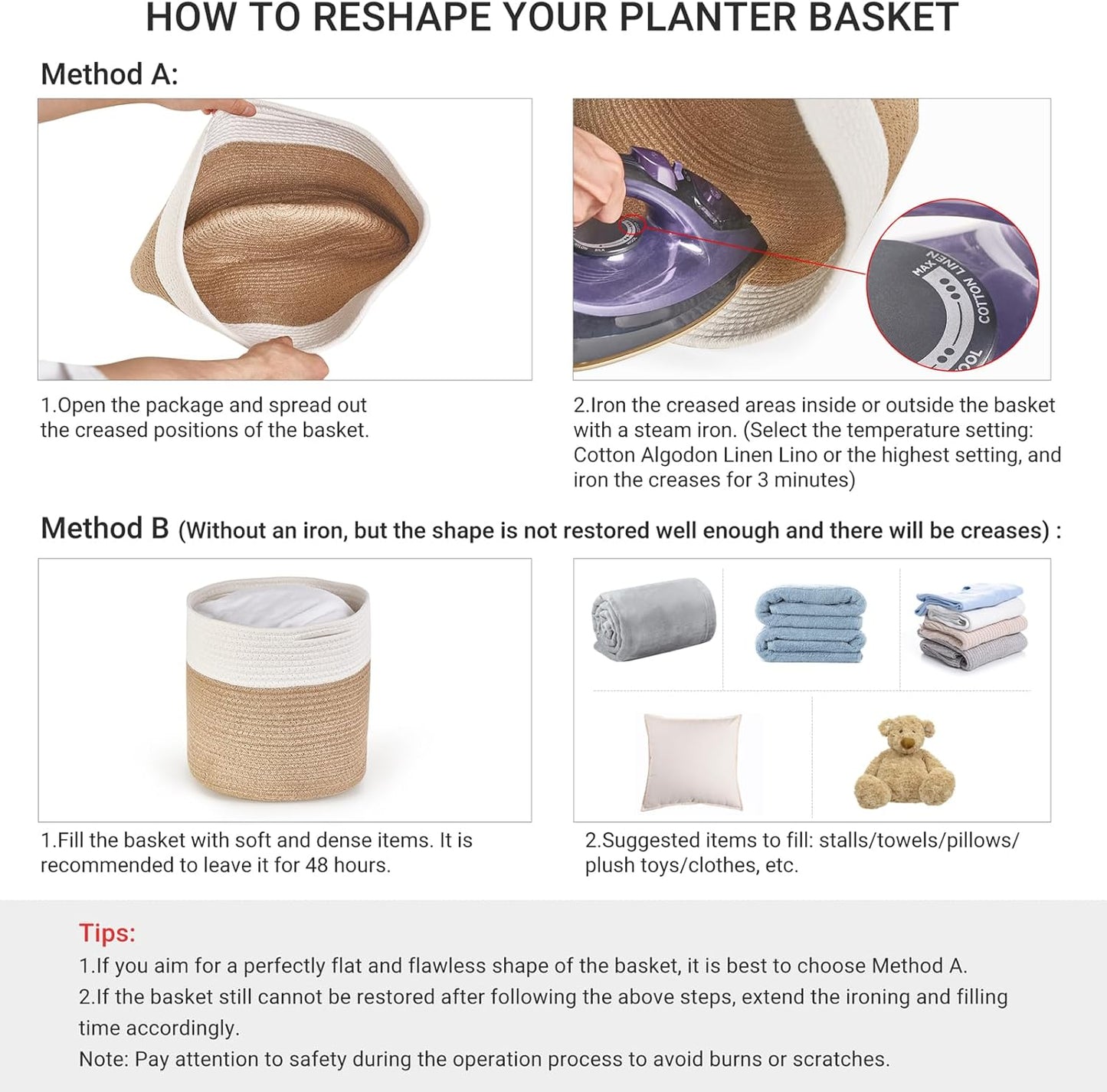 Dahey Jute Cotton Rope Plant Basket Mini Woven Storage Basket for Up to 7" Planter, Decorative Flower Pot Cover Closet Storage Bin Table Desk Organizer Modern Home Decor, Grey