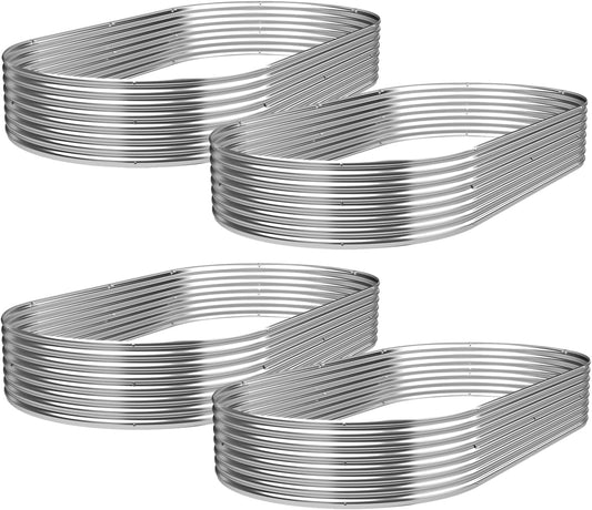 4 Pack Galvanized Raised Garden Bed Outdoor,Metal Garden Bed for Vegetables,Steel Raised Beds for Gardening,Above Ground Garden Box for Flower-35x20inch
