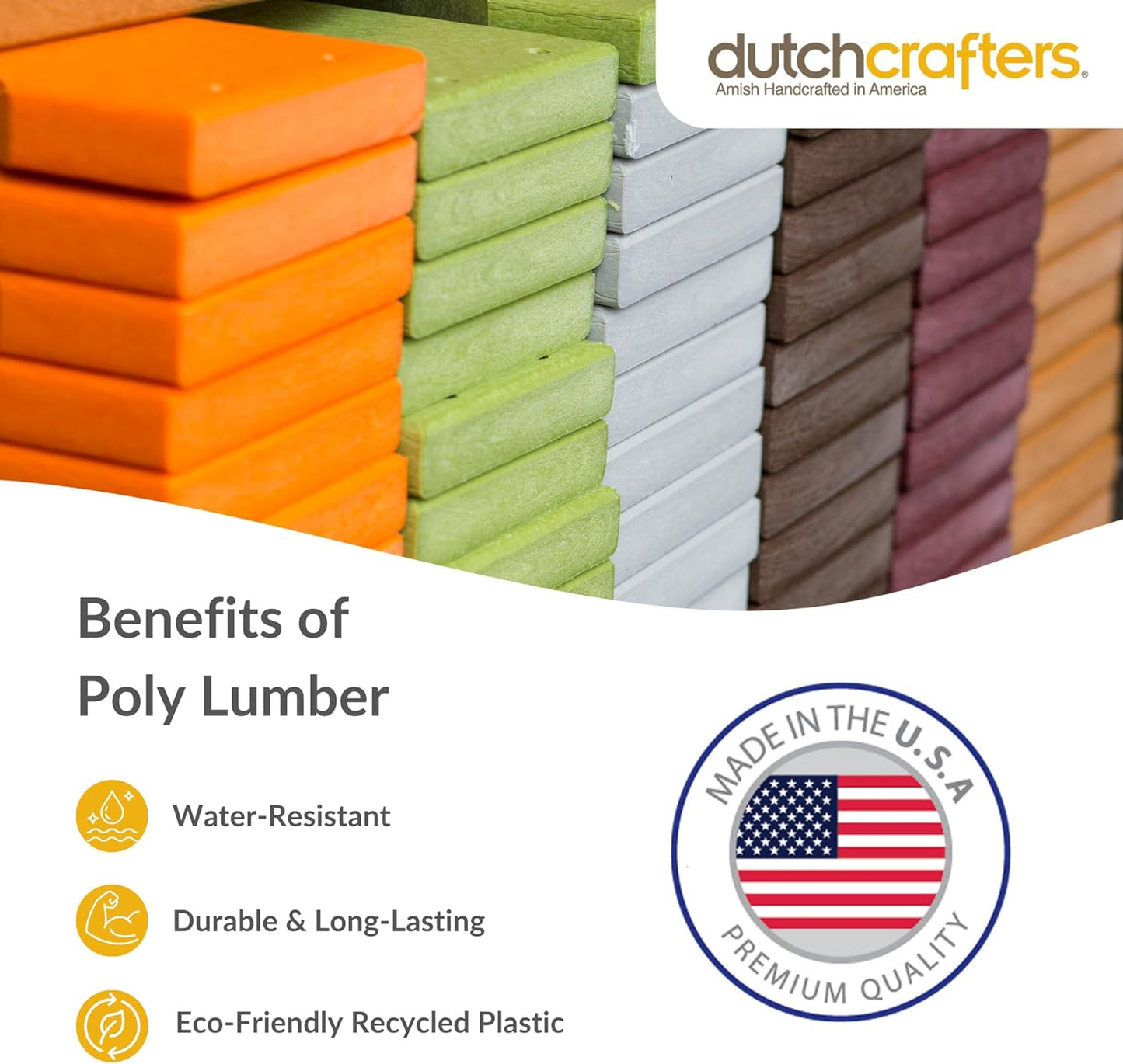 Poly Hanging Hopper Bird Feeder, Large Hanging Bird Feeder for Outside, Outdoors - Amish American Made (Turf Green & Cedar)