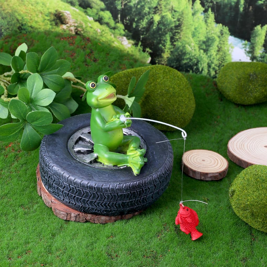 Floating Resin Frog Figurine Pond Decor Statue Outdoor Accessories Float Frog Funny Craft Animal for Garden, Park, Pool