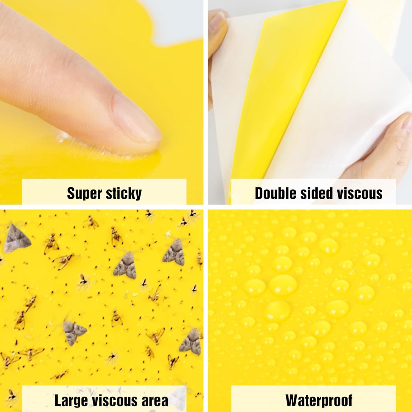 Dwcom 60 Pack Yellow Sticky Traps for Gnats Fruit Fly Traps for Indoors, Fungus Gnat Traps for House Indoor Fly Paper Indoor for Gnats Killer Indoor Trap