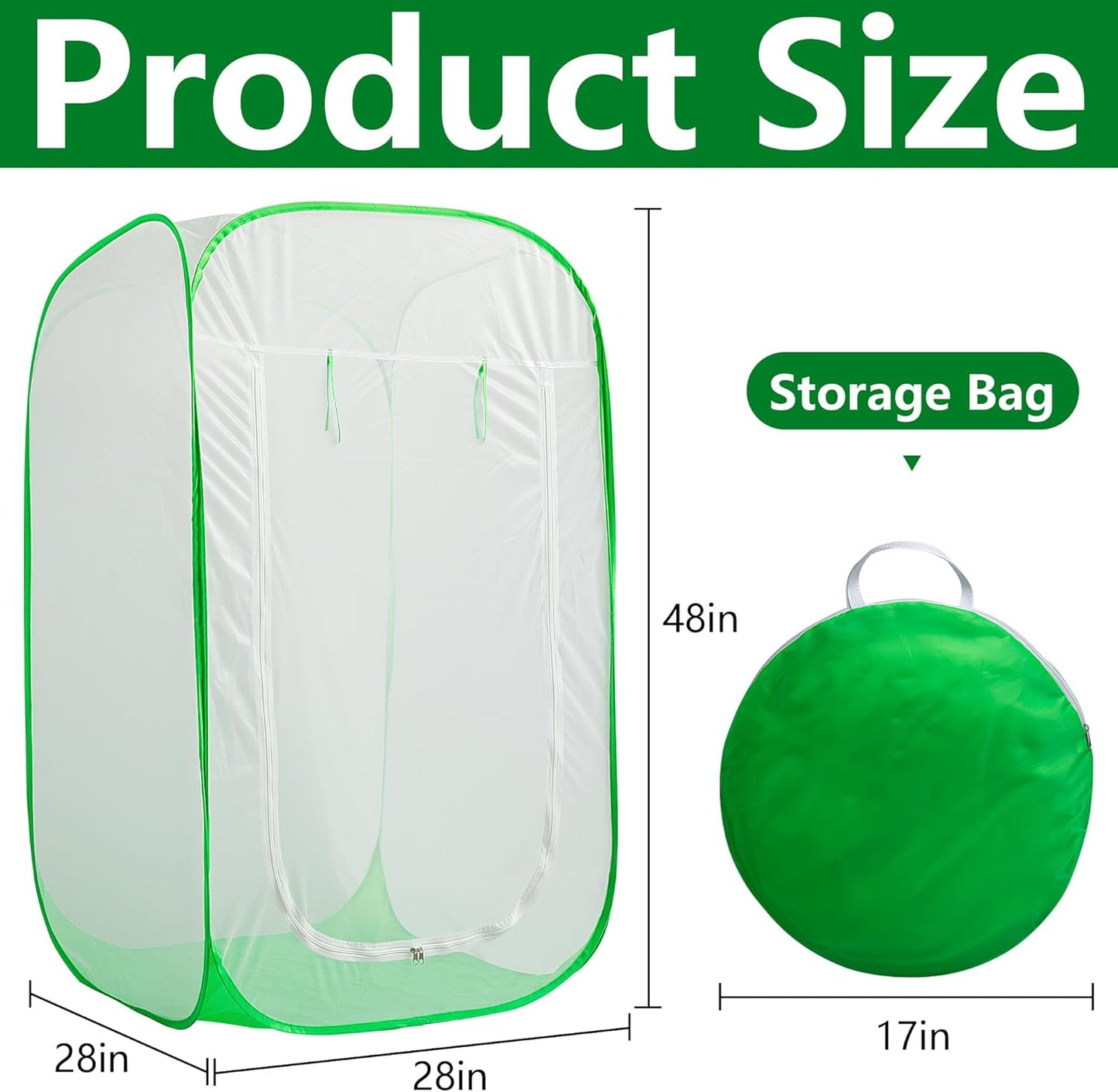 48" x 28" x 28" Pop Up Garden Mesh Plant Cover, Plant Protectors Mesh Plant Enclosure, Garden Net Cage Pest Protection Guard Tent with Storage Bag for Protect Plant Vegetable Fruit from Birds Insects