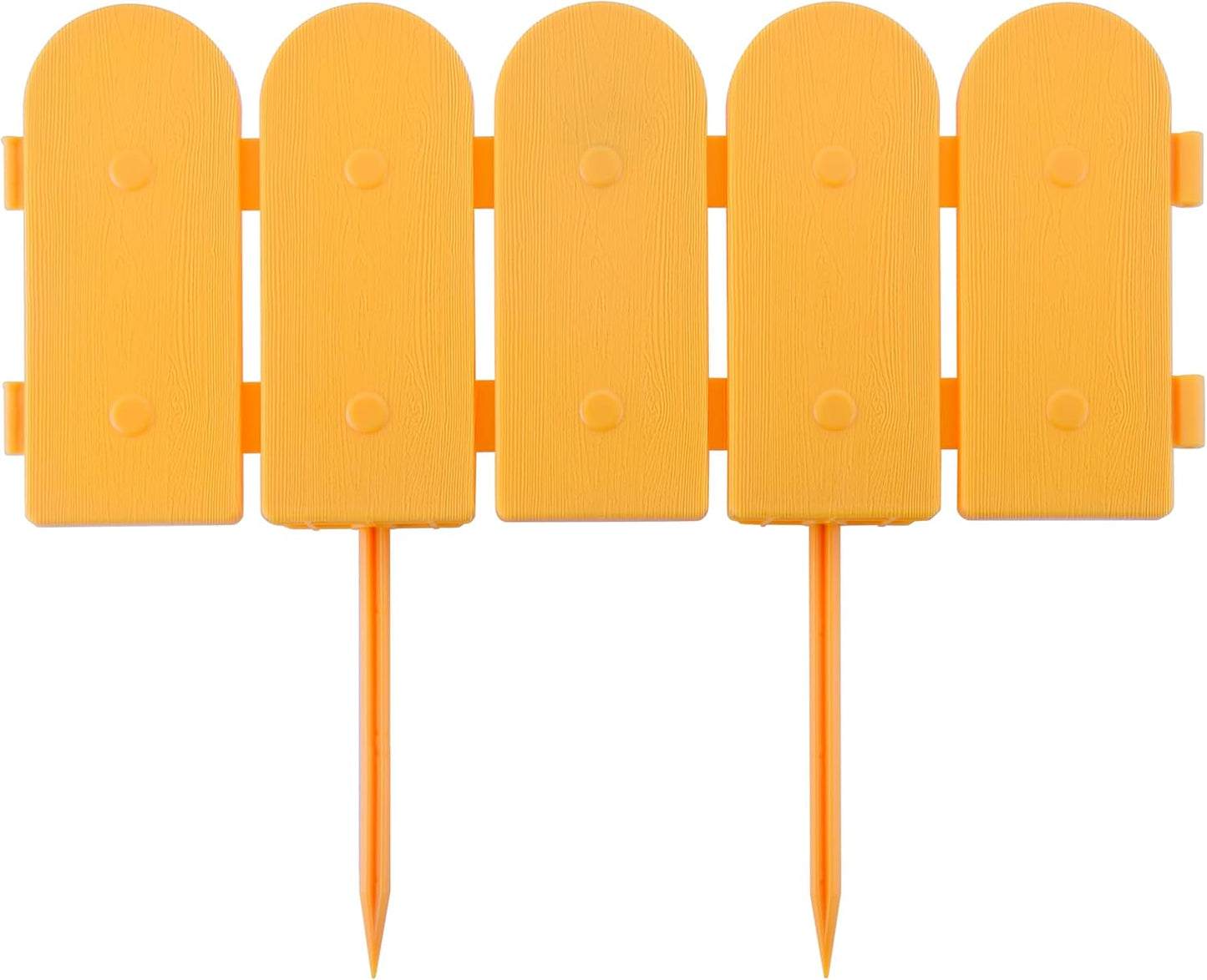 Evelyne Garden Border Edging: Wooden Fence Design - 16pcs Timber Yard Landscaping Fence Liner Lawn Edge Barrier - 20ft Kit of Decorative Lawn Landscape Panels Elements-Landscaping Edging-GMT-10374-C16