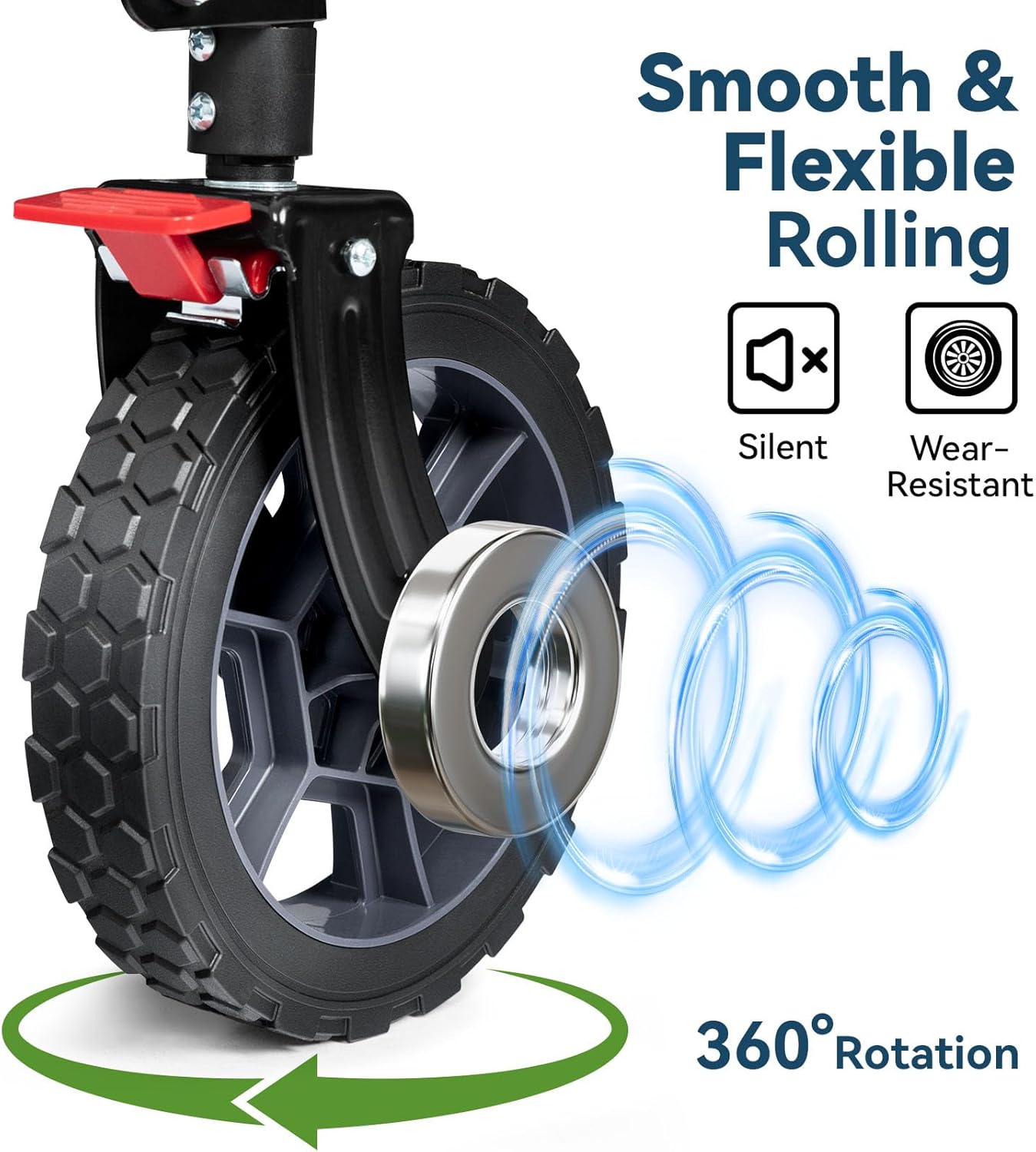 Hikenture 330lbs Collapsible Wagon Cart, Ultra-Large Wagons Carts Foldable Heavy Duty, Utility All Terrain Folding Wagon with Wheels for Groceries, Garden, Sports, Beach, Shopping, Blue