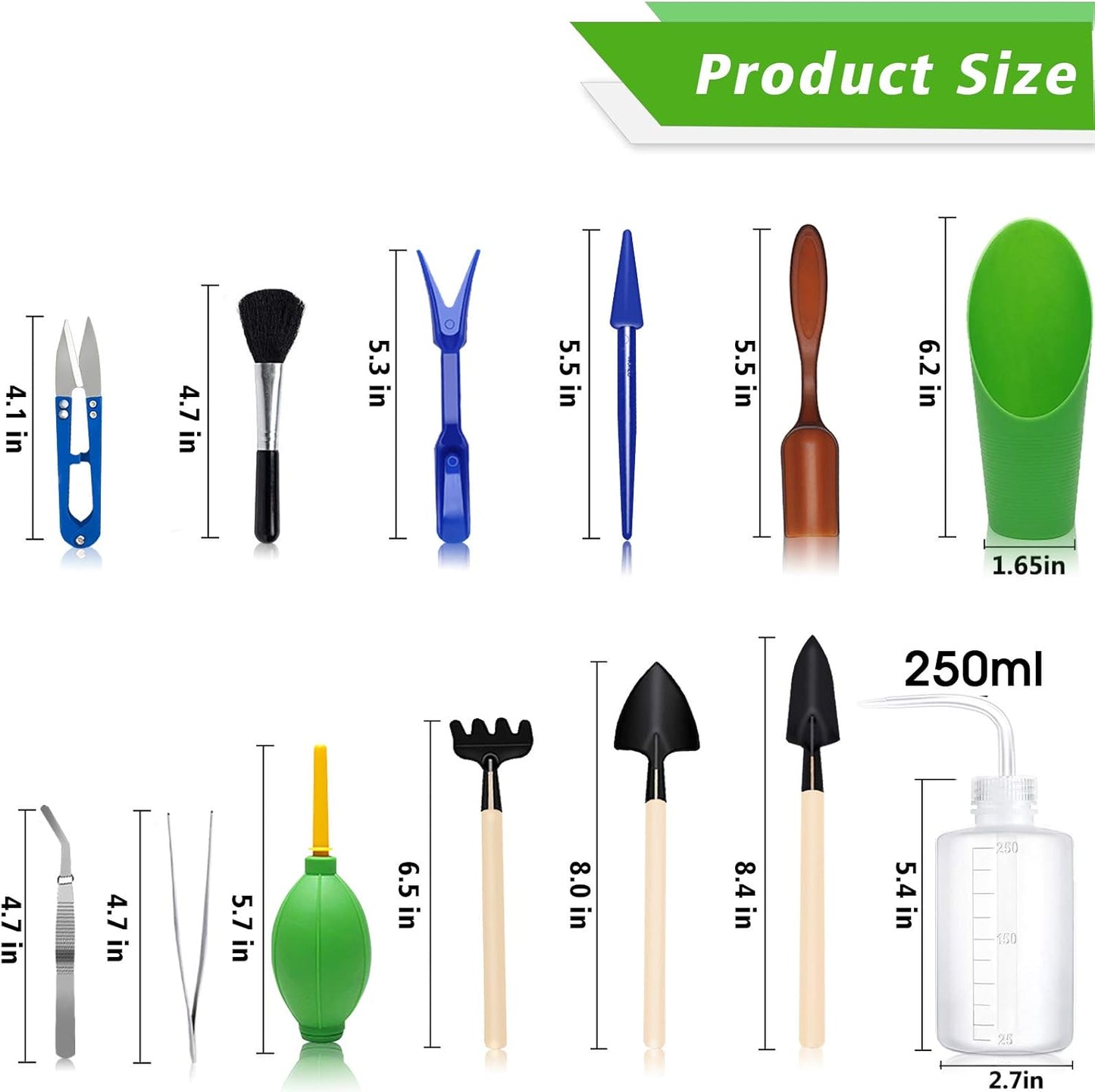 Succulent Tools, Mini Garden Tool Set, Transplanting Tools Set, Succulent Care kit for Succulent Miniature Gardening Plant, Multi, 13 Pcs